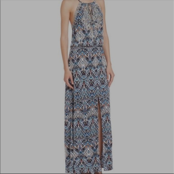 PARKER Madera Paint Beaded Halter Dress Size Small‎ - Picture 1 of 12